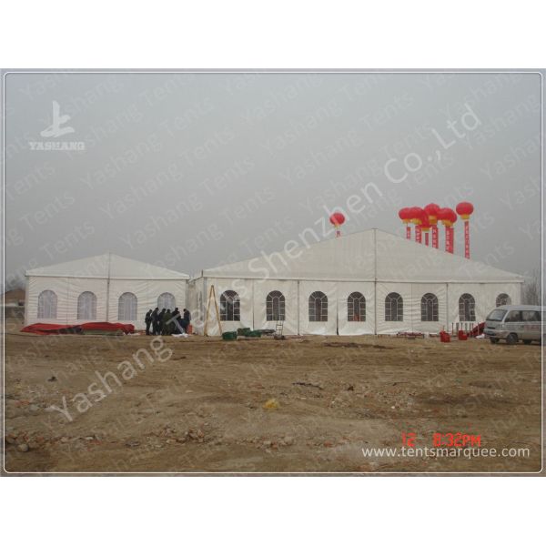Luxury Linings Decorated Fabric 20x20 party tent With Sidewalls , Aluminum Frame Marquee