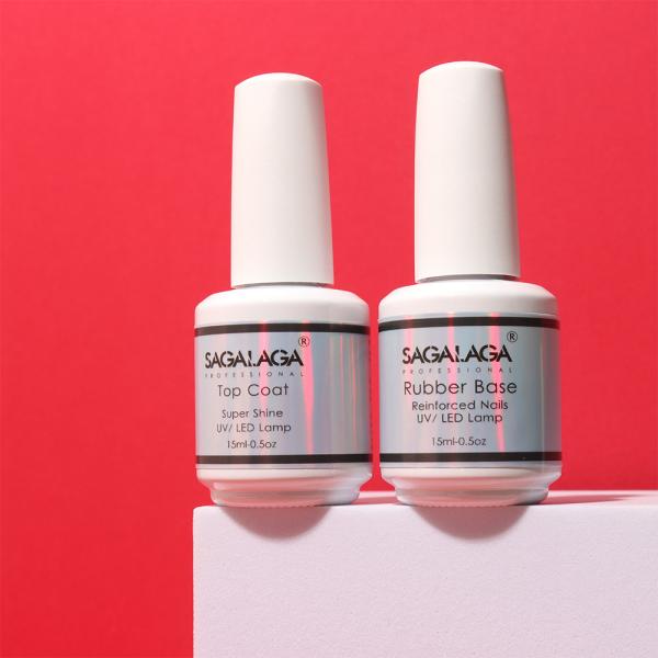 85G Long Lasting High Glossy Top Coat Rich Pigment Gel Polish Base Coat and No Wipe Top Coat Shiny Diamond Gel CPSR Certified