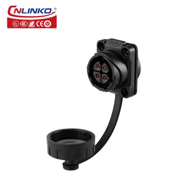 CNLINKO M20 Waterproof Power Plug Socket Panel Mount 20A 4 Pin Cable Connector