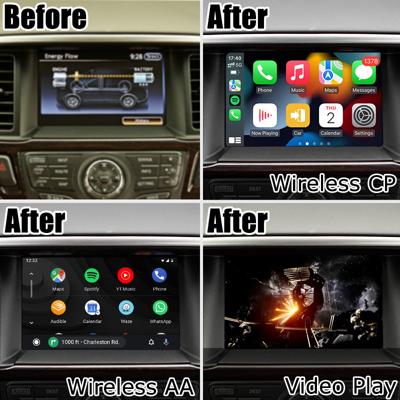 Интерфейс Lsailt Wireless Carplay Android Auto для Nissan Pathfinder R52 IT08 08IT