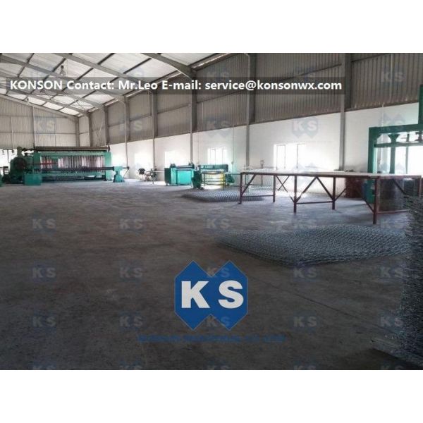 Automatic Stop Gabion Mesh Machine For 2.2mm Galvanized Wire Gabion Mattress