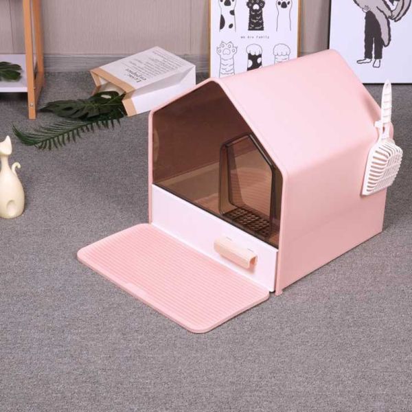 Convenient Practical Plastic Cat Toilet With Litter Scoop