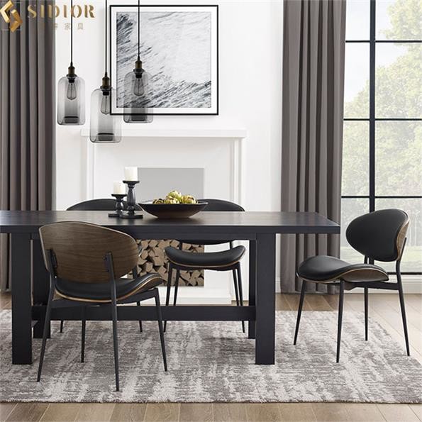 Restaurant Modern Fabric Upholstered Dining Chairs H54.5cm Luxury Metal Legs