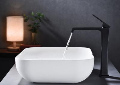 Matte Black Waterfall Bathroom Sink Faucet 0.05-1.6Mpa Water pressure