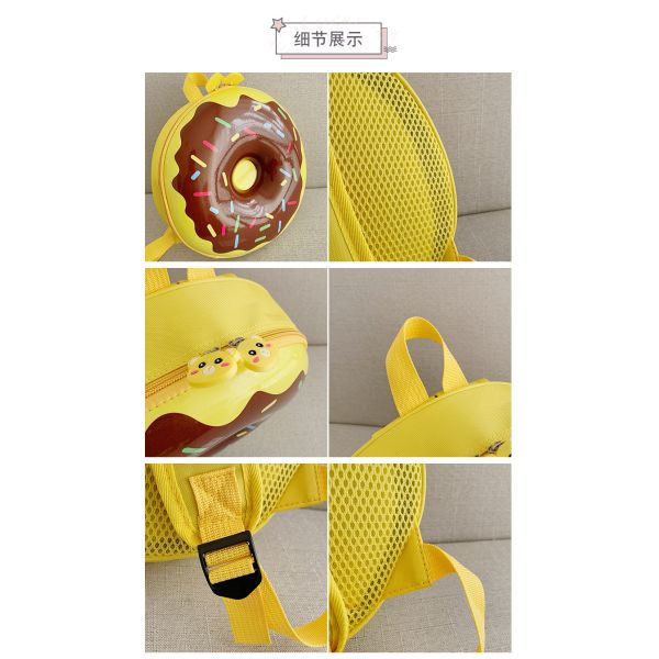 Novelty Cute Book Bag 2024 Cartoon Backpack Donuts Rubber Shell Schoolbag for Daily Life