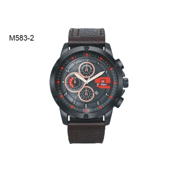 BARIHO Analog Men's Quartz Watch Fashion Minimalist Leather Wristwatch M583