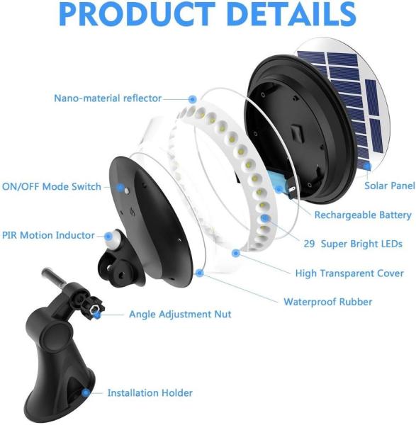 RoHS IP65 1.2V Solar Motion Sensor Wall Light Ufo Solar Lights For Garden