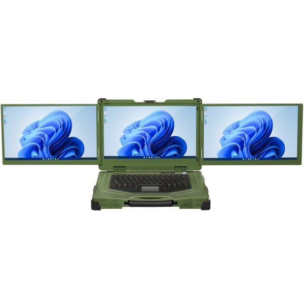 Military grade laptop with three screens i7 11th generation video card GTX1650 4GB RTX3050 8GB