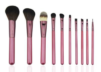 10 Pcs Pink Nylon Hair Professional Makeup Brushes Set For Beginners