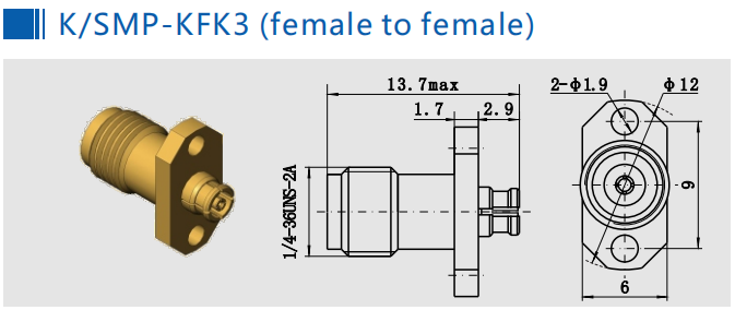 женщина 50Ω RF прямая BNC к переходнику SMA мужскому