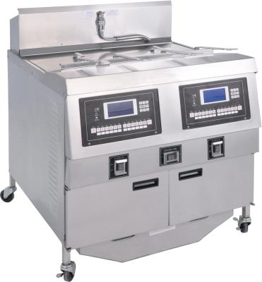 OFG-322L deux pots quatre paniers 304SUS puces à gaz commerciaux ouverts profonds écran LCD friteuse à huile