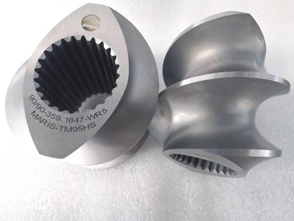Diâmetro gêmeo 93mm dos elementos do parafuso da extrusora de parafuso de Maris 95 para o plástico da engenharia