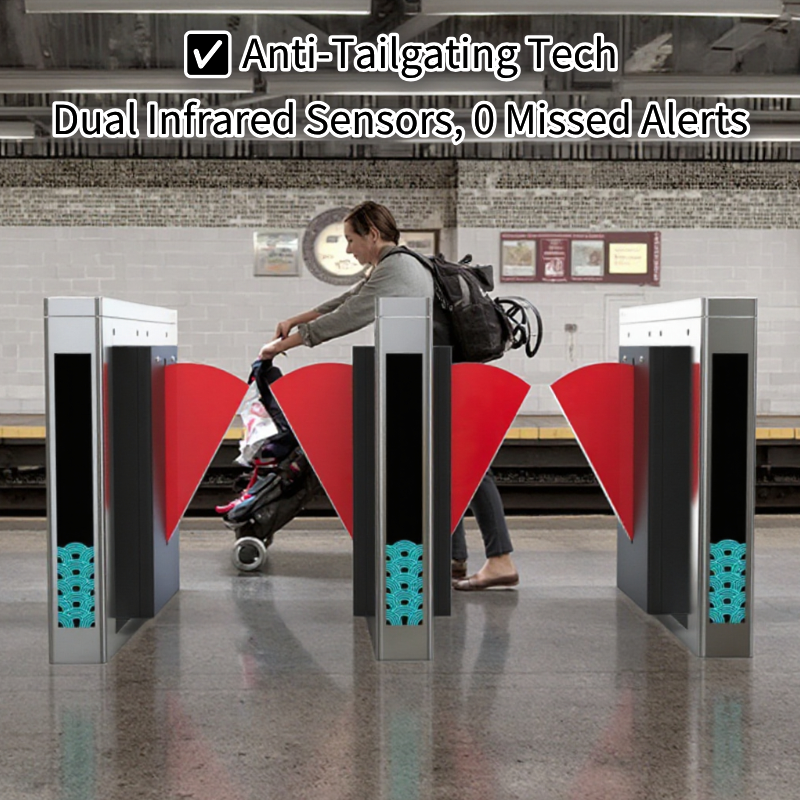 Stainless Steel 304 Flap Barrier Turnstile 1200x300x1000mm