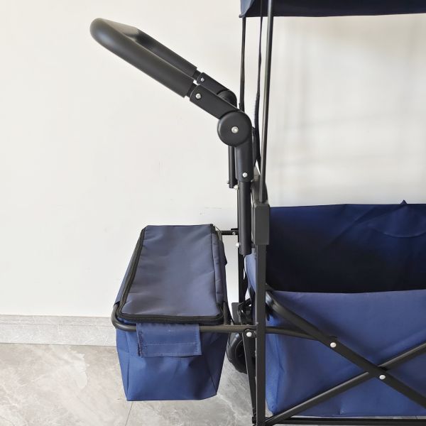 Collapsible Camping Cart Beach Trolley Cart With Roof Dollies Folding Wagon