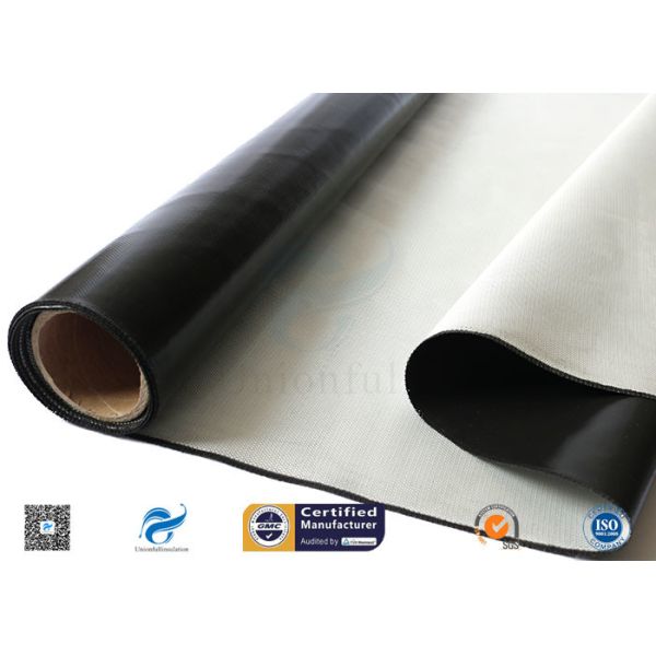 Custom Black Silicone Coated Fiberglass Fabric Heat Protection High Strength