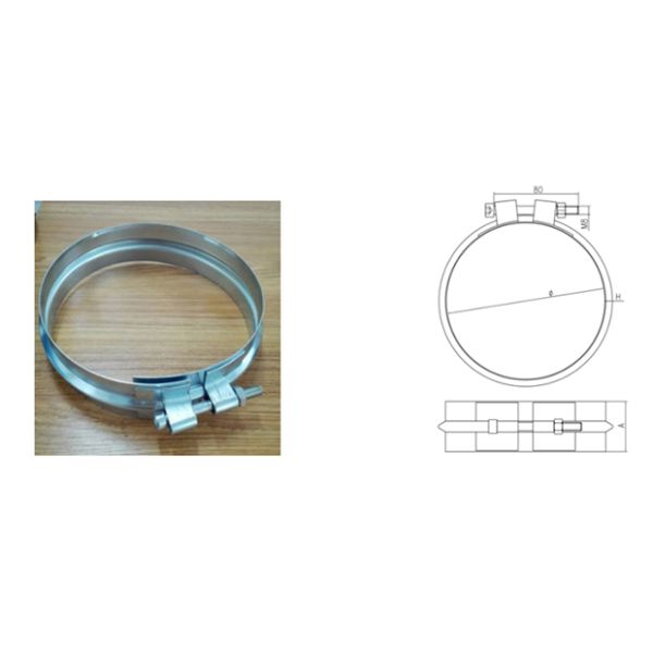 Galvanized Duct Quick Release Circular Clamp Wide Clips 150-600mm For Effective Fastening