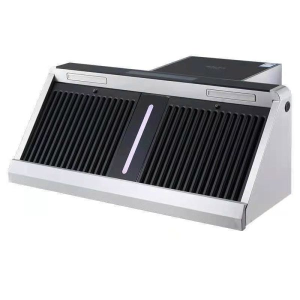 Wall Mounted Installation Kitchen Island Range Hood with Top Suction and 2*1.5W LED Lamp