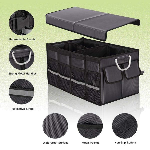Water Resistant Car Trunk Organizer, Heavy Duty Collapsible Car Storage Box