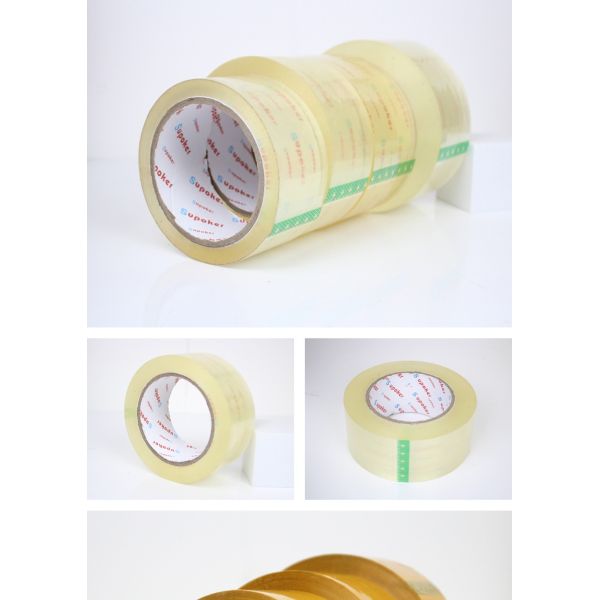 Ultra-Quiet Red Warning Poker/Supoker Silent Tape for Carton Sealing Single Sided BOPP for Logistics Express Soundproof Packing