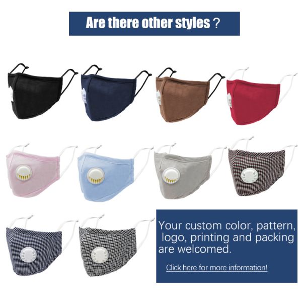 Fashion Design Cotton Face Mask N95 Pollution Mask With Breathing Valve