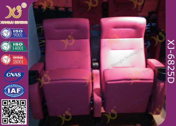 Heavy Iron Frame Fire Retardant Folding Theater Seats With Cup Holder