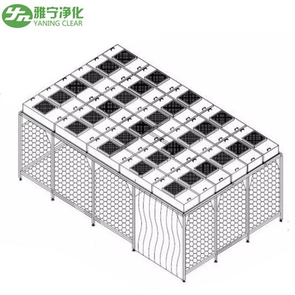 Customized Clean Booth Positive Pressure Modular FFU System with HEPA Filter Anti-Static Curtain