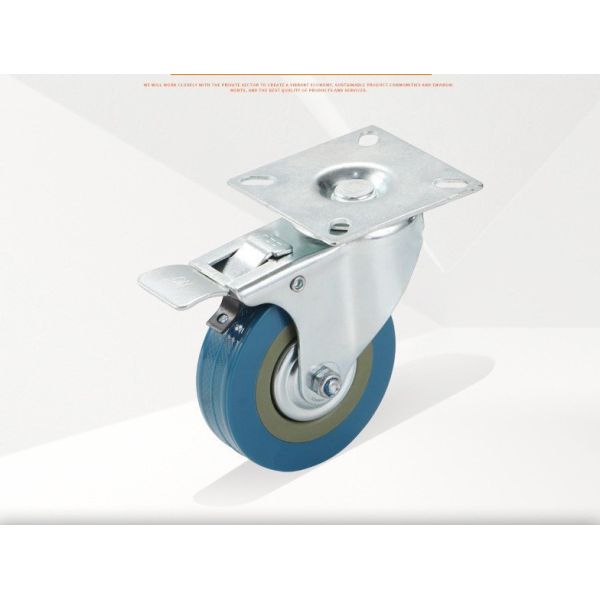 Black Swivel Heavy Duty Casters 2000 Lbs Sandwich Wheel With Brake