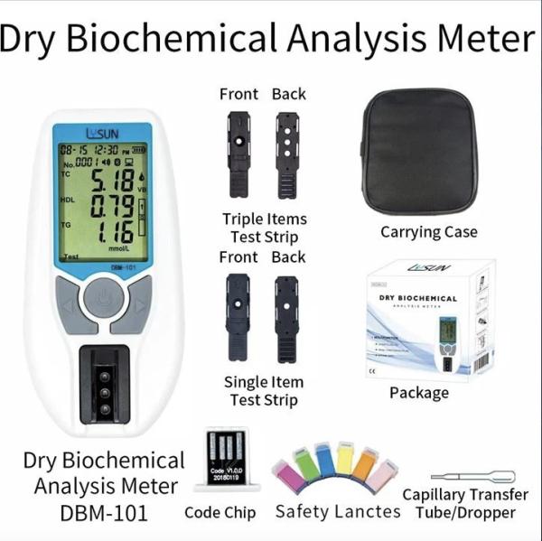 Lysun DBM-101 Teste de Sangue Renal Analisador de Lipídios Sanguíneos 500 Registros
