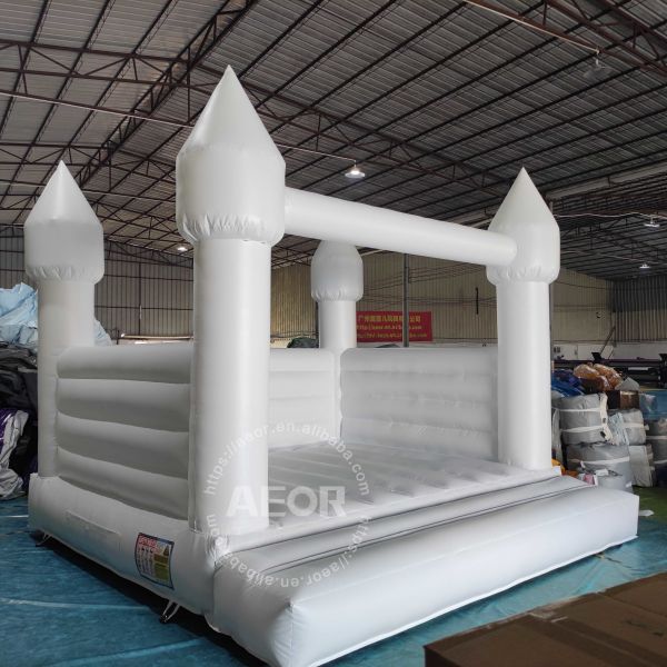 Надувный белый дом свадьбы дом подскок на открытом воздухе дом прыжки