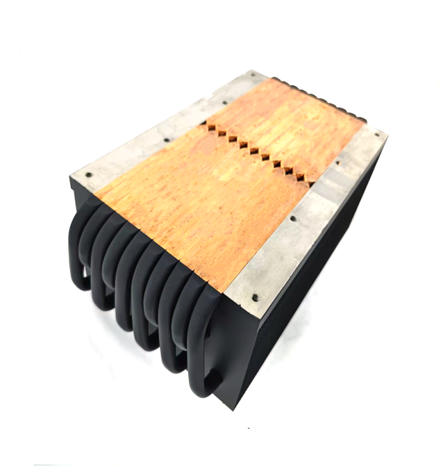 Custom 6 Heat Pipe Heatsink, Aluminum Fin Stack Heat Sink Module for Server IGBT Laser Power Amplifier Cooling