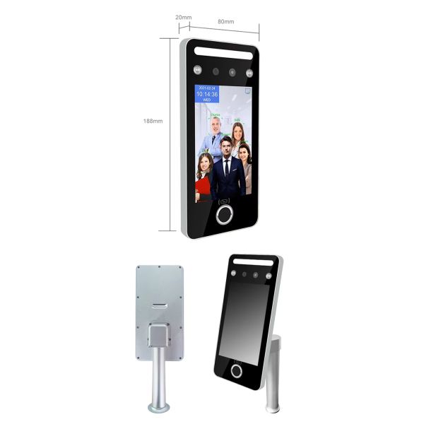 5-Inch Touch Screen Biometric Time Attendance Machine Night Vision Temperature Measurement Two-Way Audio