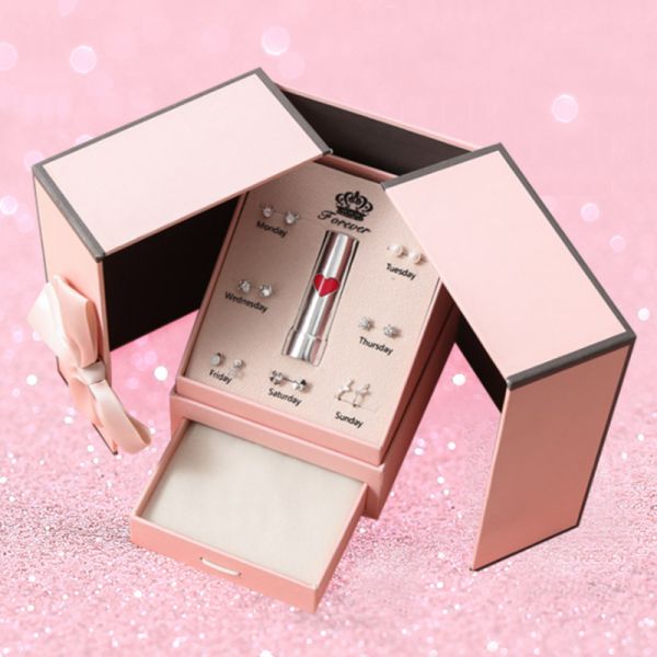 Ультрафиолетовое покрытие пользовательский дизайн логотипа Двухдверная картонная коробка для подарков на День Святого Валентина