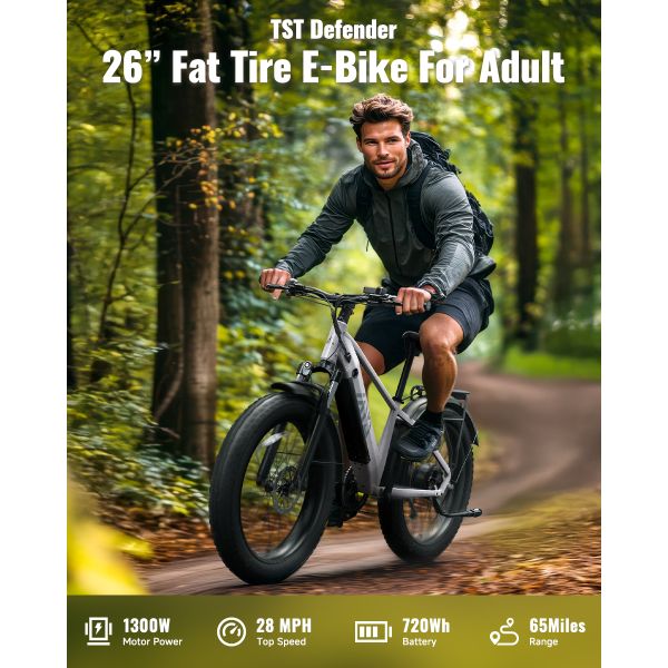 TST 26INCH Electric Bike Alloy 750W 48V 15Ah Toothed Brushless Motor Mountain Road Sport E Bike for Adult