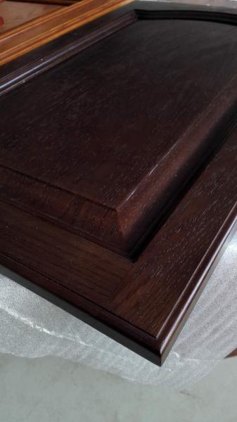 oak raised kitchen cabinet door,hot sale kitchen cabinet door ,Dark brown solid wood door