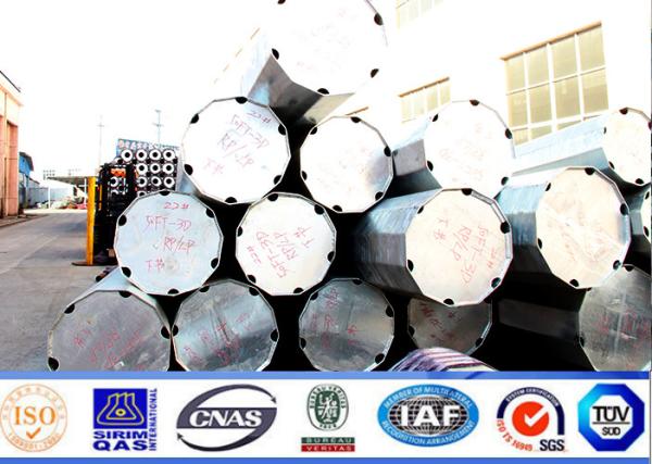 distribuição de aço Polos de polo de poder dos isoladores bondes poligonais de 50FT para 132KV