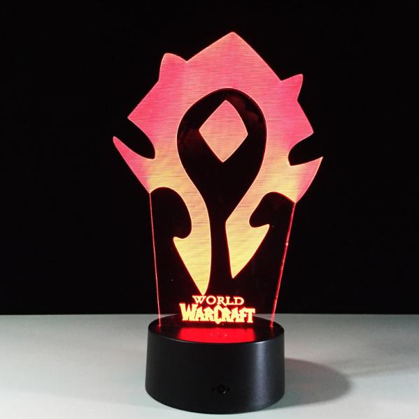World Warcraft 7 Colors Change 3D LED Night Light with Remote Control Ideal For Birthday Gifts And Party Decoration