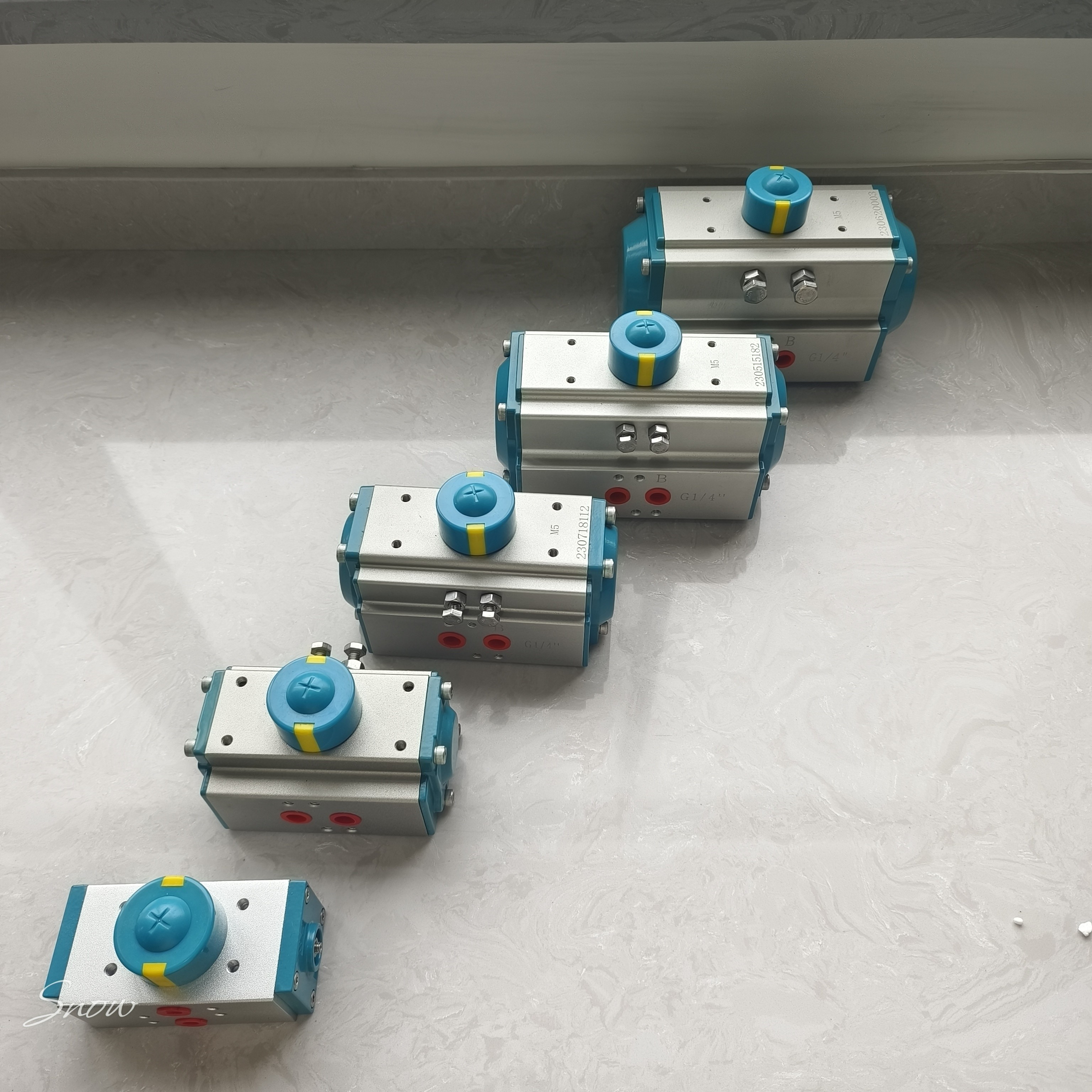 OEM Rack And Pinion Pneumatic Actuator Low Temperature Silicone Sealing 90 Degree Actuator