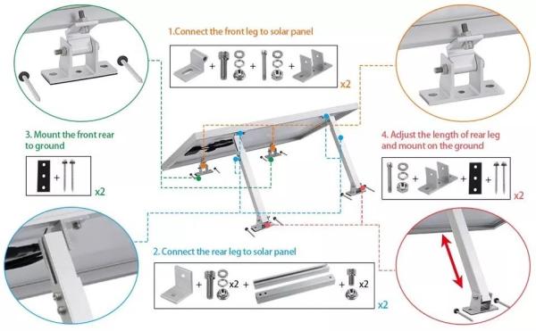 So Easy Natural Aluminum PV Solar Panel Mounting Bracket for Flat Roof Solar System