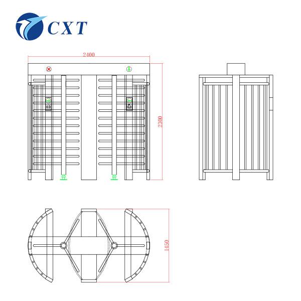 Fully Automatic Full Height Turnstile with 120 Degree Rotation and Brushless Motor for 30-40 People/Min