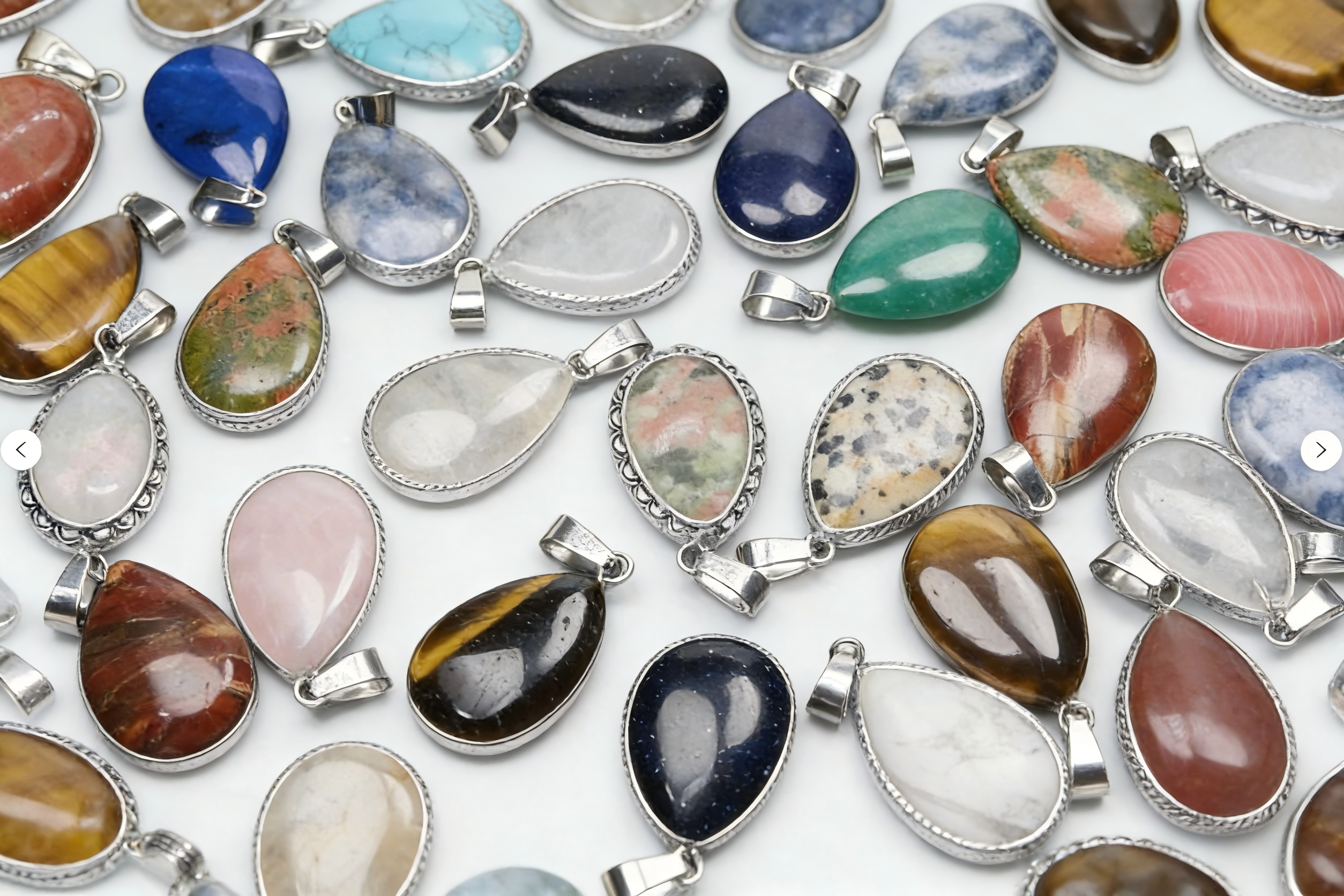 Genuine Agate Stone Pendant Natural Sky Blue Teardrop Pendant Customizable