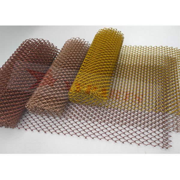Aluminum Stainless Steel Copper Metal Coil Drapery Mesh For Interior Decoration
