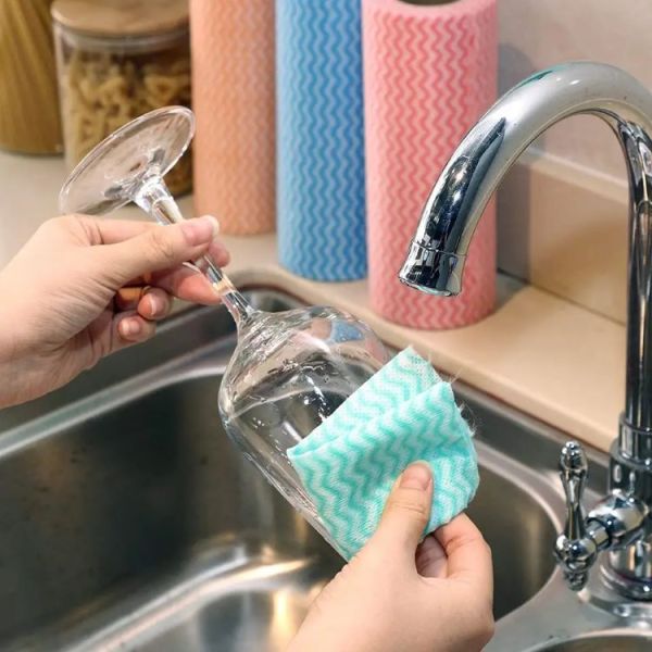 30x50cm Reusable Kitchen Wipes Roll , Household Multi Purpose Cloth Wipes