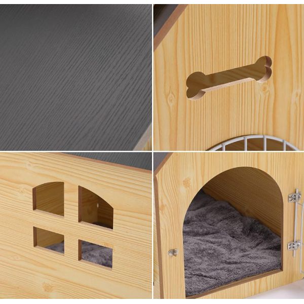 Hot Selling Indoor and Outdoor Breathable Dog Crate Wooden Pet House With Roof for Dogs