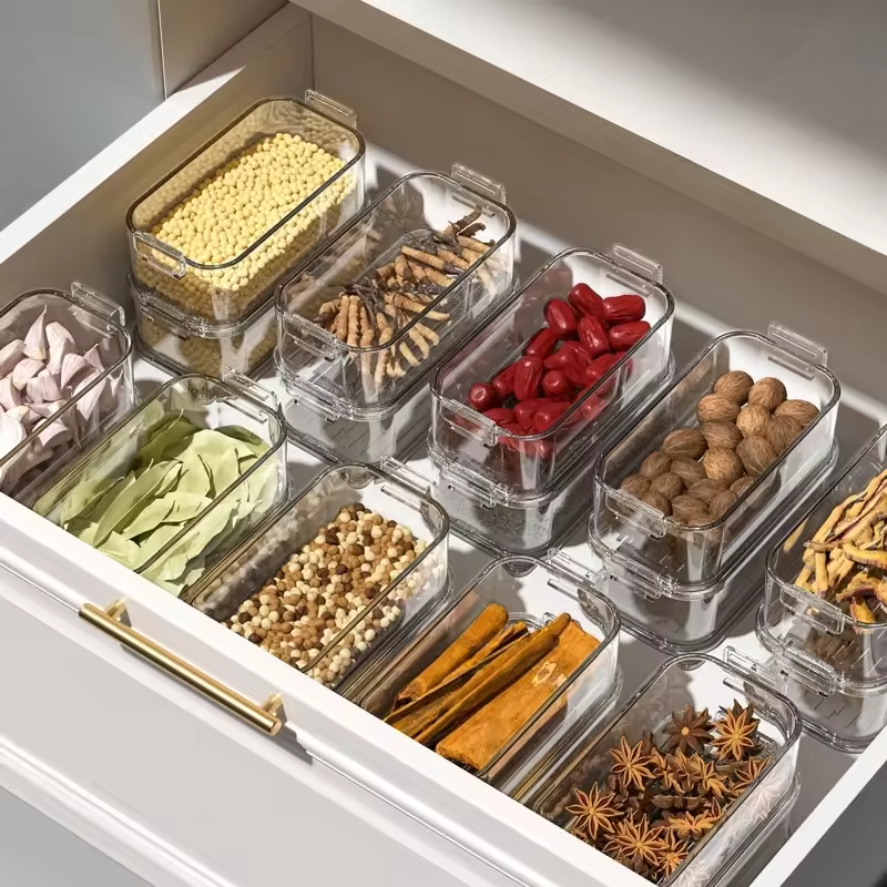 Lunch Boxes Transparent Large Capacity Kitchen Organizer Dry Food Storage Box Kitchen Storage Containers Household Items