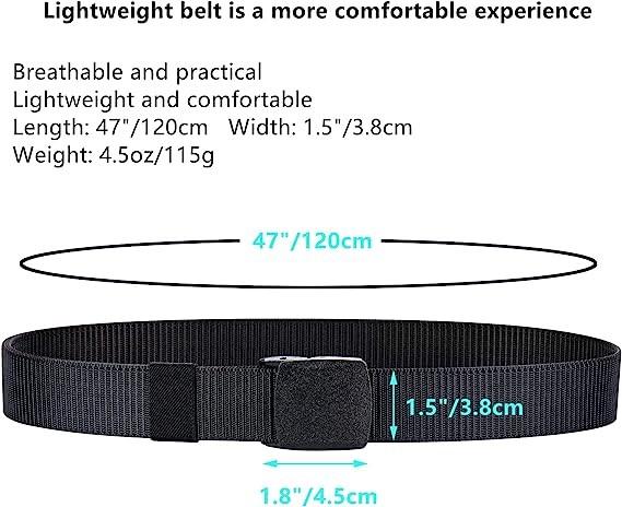 Nylon Web Belt Plastic Buckle 1.5 Tactical Webbing Casual Belt For Work Leisure Sport