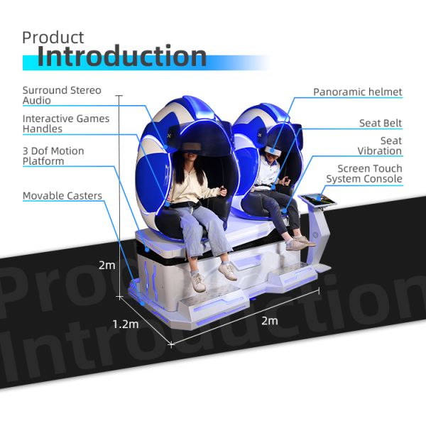2 Seat Egg Chair VR Theater 9D Cinema Dynamic Motion 3DOF Platform Virtual Reality Equipment China Factory 