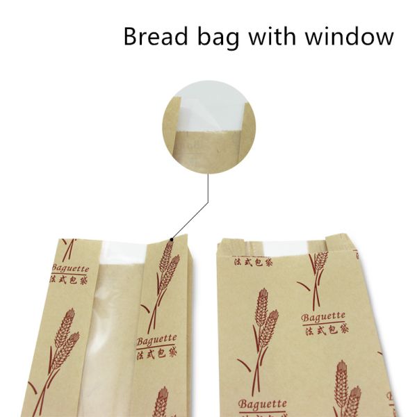 Greaseproof 55gsm Single Kraft Paper Carry Bags For Sandwich
