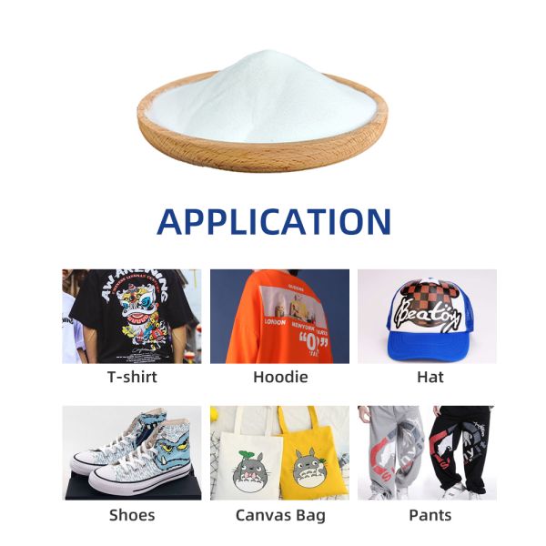 Good Stretch DTF TPU Hot Melt Powder Professional Heat Transfer Adhesive Glue Powder Wear Resistant Long Lasting for Garment Apparel Printing