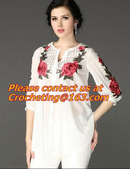 Lace Collar Applique Neckline Lace Crochet Flower Motif Patchwork Sewing Access