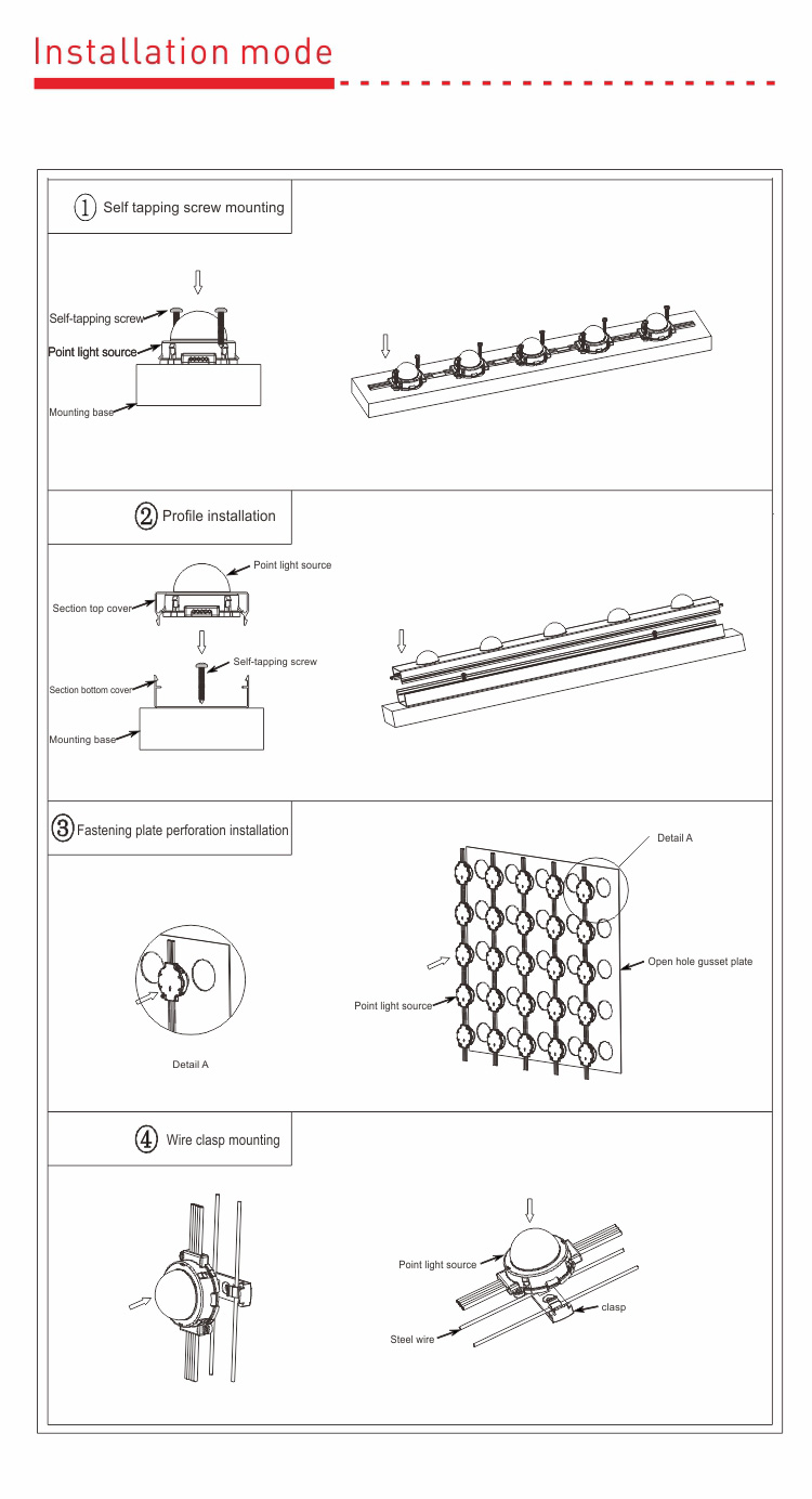 Производственный водонепроницаемый профиль DC24V светодиодный точечный свет ландшафтное освещение парка